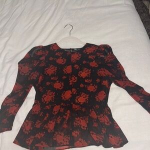 Zara Women's Red Floral Top